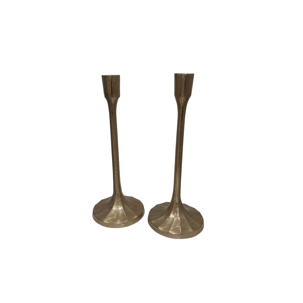Candelabri in metallo dorato Martellato 2 Pezzi | Domus Zone - DomusZone