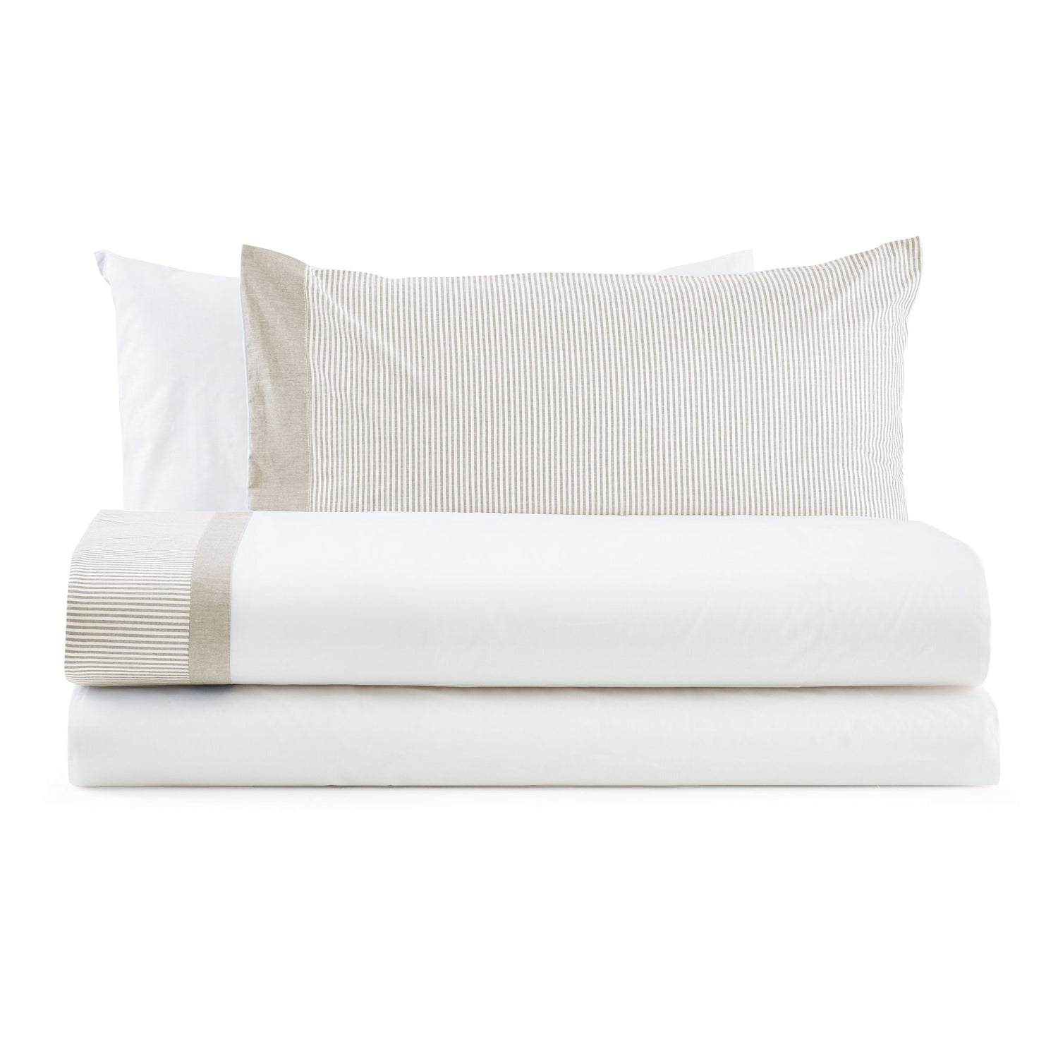 GIAVA completo letto 1 Piazza e 1/2 Puro Cotone Tinto in Filo | Domus Zone