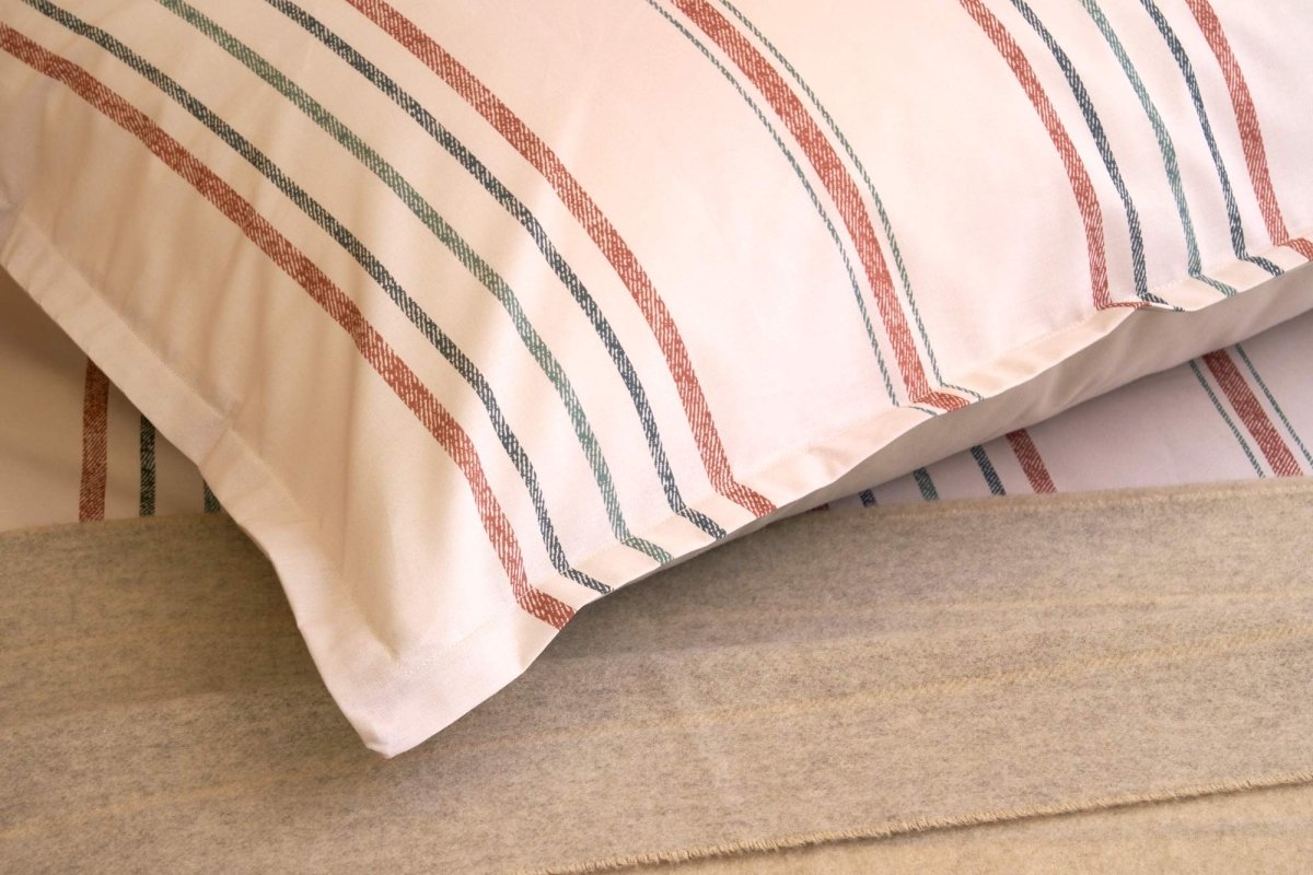 BRETONE Parure Copripiumino di cotone tinto in filo | DOMUS ZONE - DomusZone