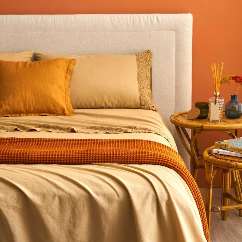 CANASTRA Completo Letto in cotone e Pizzo Macramè | Domus Zone - DomusZone