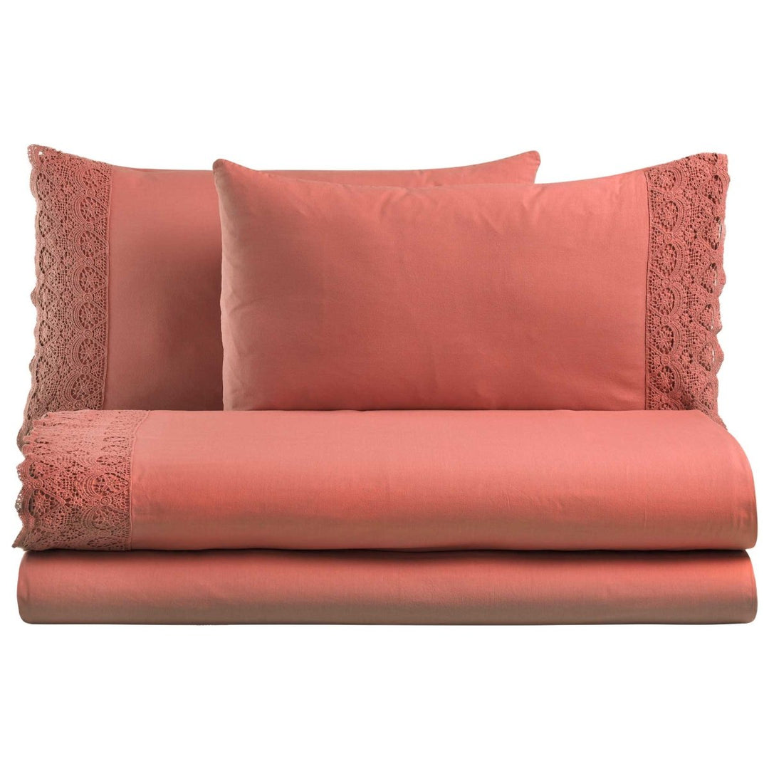 CANASTRA Completo Letto in cotone e Pizzo Macramè | Domus Zone - DomusZone