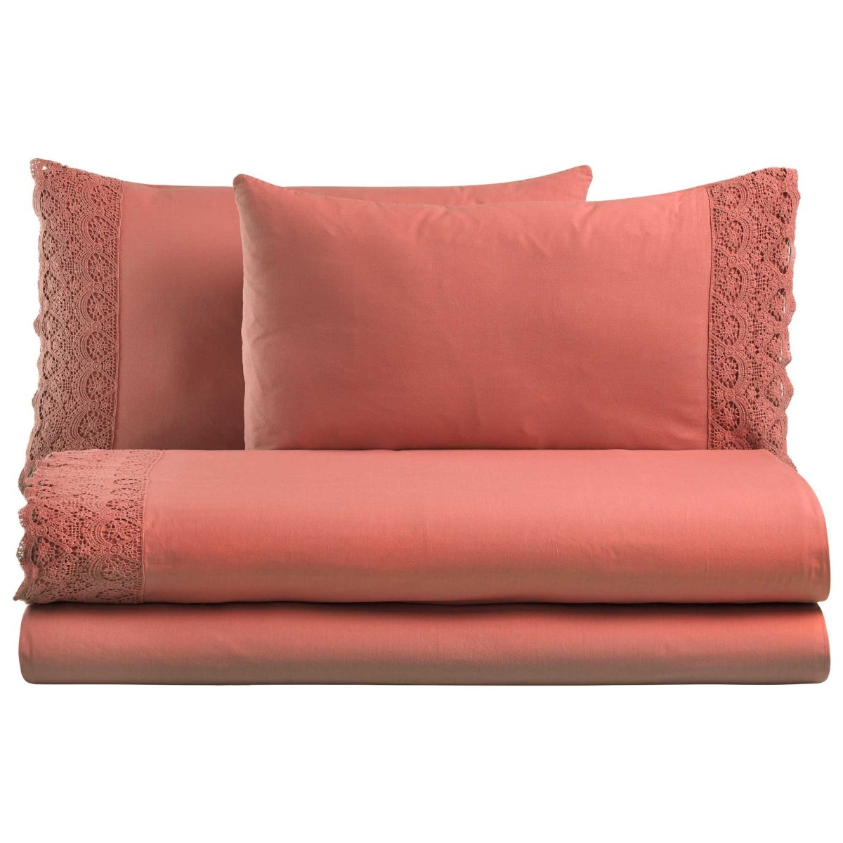 CANASTRA Completo Letto in cotone e Pizzo Macramè | Domus Zone - DomusZone