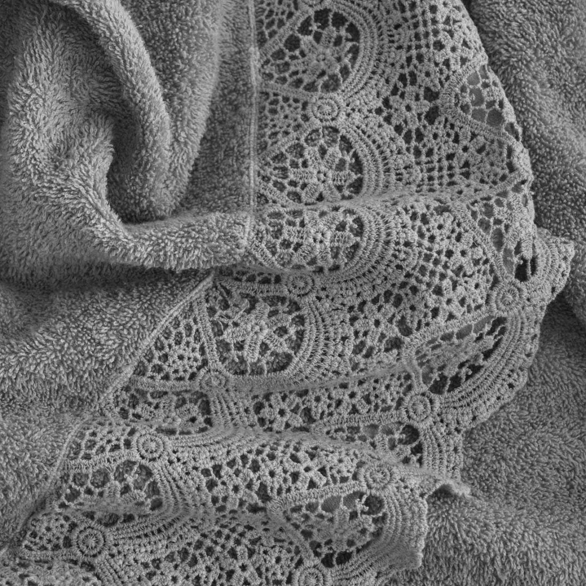 CANASTRA Set Asciugamani Spugna e Pizzo Macramè | Domus Zone - DomusZone