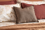 CANNES Cuscino Arredo in Lino - Bordi Sfrangiati | DomusZone - DomusZone
