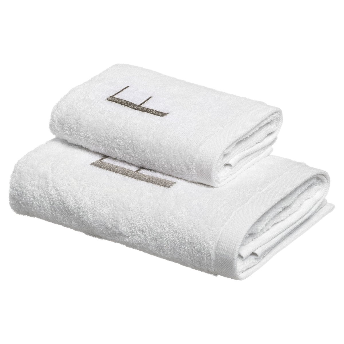 CAPITAL Set Asciugamani in spugna 530gr con ricamo monogram | Domus Zone - DomusZone