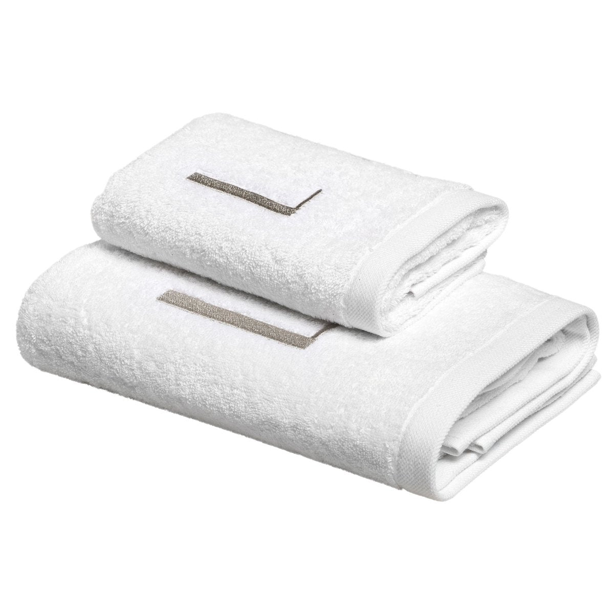 CAPITAL Set Asciugamani in spugna 530gr con ricamo monogram | Domus Zone - DomusZone