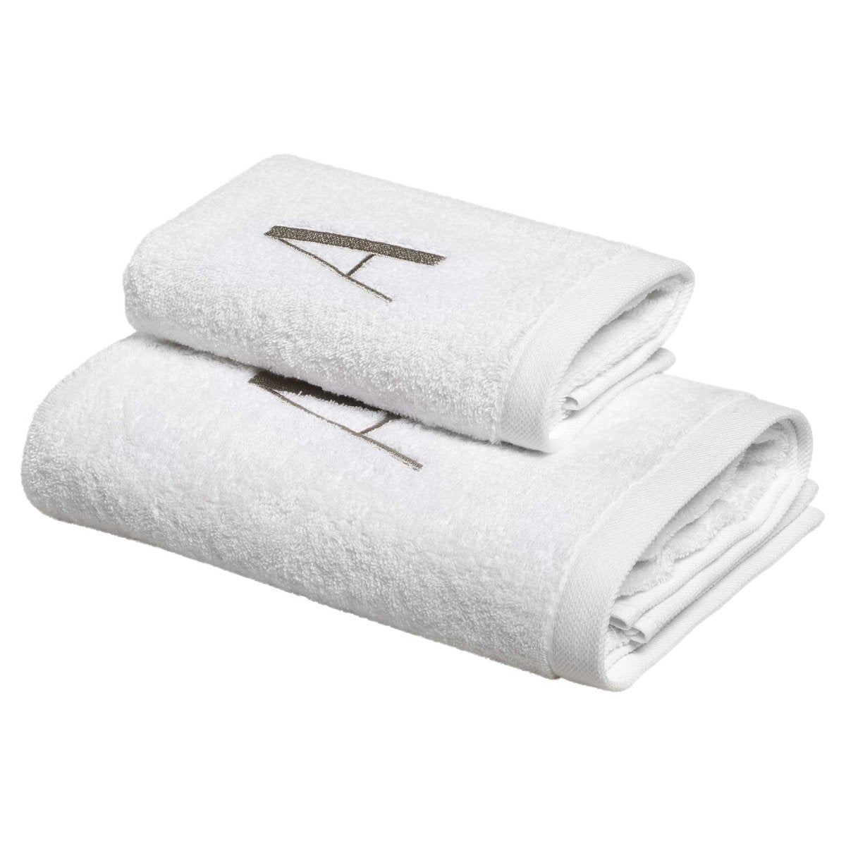CAPITAL Set Asciugamani in spugna 530gr con ricamo monogram | Domus Zone - DomusZone