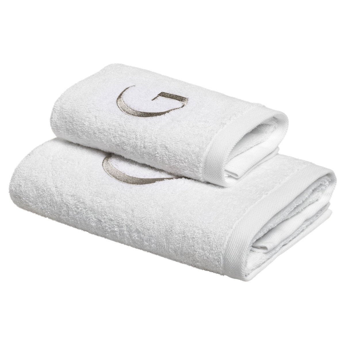 CAPITAL Set Asciugamani in spugna 530gr con ricamo monogram | Domus Zone - DomusZone
