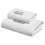 CAPITAL Set Asciugamani in spugna 530gr con ricamo monogram | Domus Zone - DomusZone