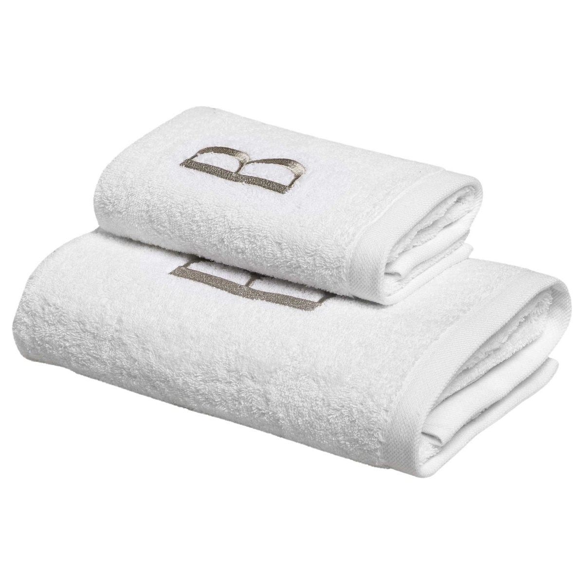 CAPITAL Set Asciugamani in spugna 530gr con ricamo monogram | Domus Zone - DomusZone