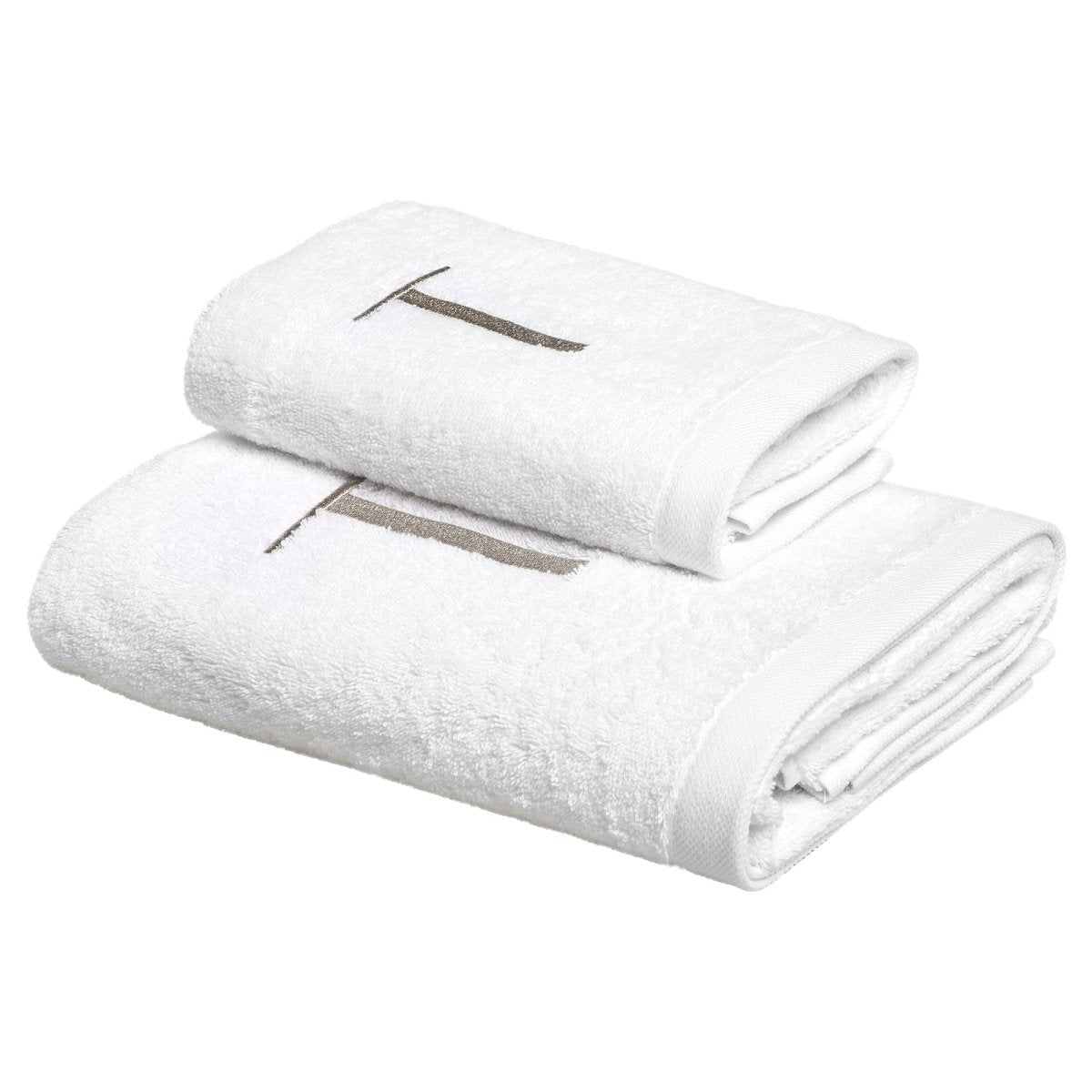 CAPITAL Set Asciugamani in spugna 530gr con ricamo monogram | Domus Zone - DomusZone