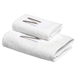 CAPITAL Set Asciugamani in spugna 530gr con ricamo monogram | Domus Zone - DomusZone