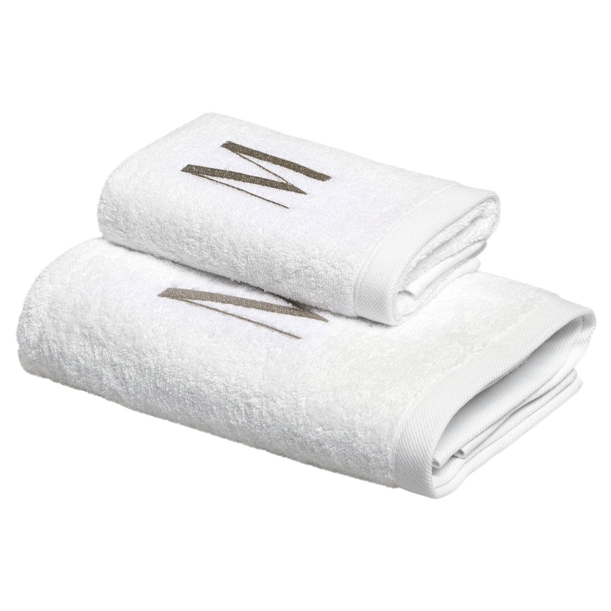 CAPITAL Set Asciugamani in spugna 530gr con ricamo monogram | Domus Zone - DomusZone