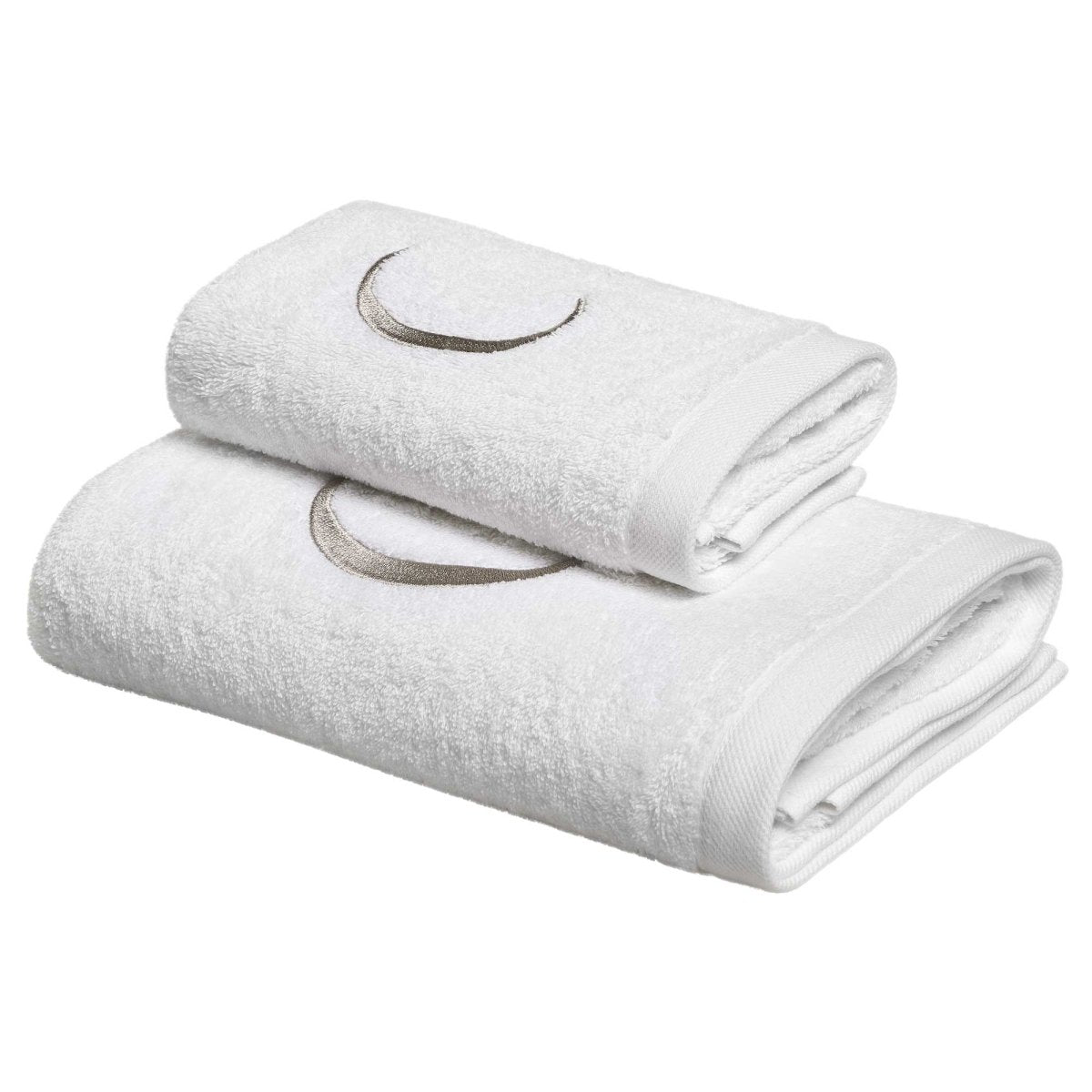 CAPITAL Set Asciugamani in spugna 530gr con ricamo monogram | Domus Zone - DomusZone