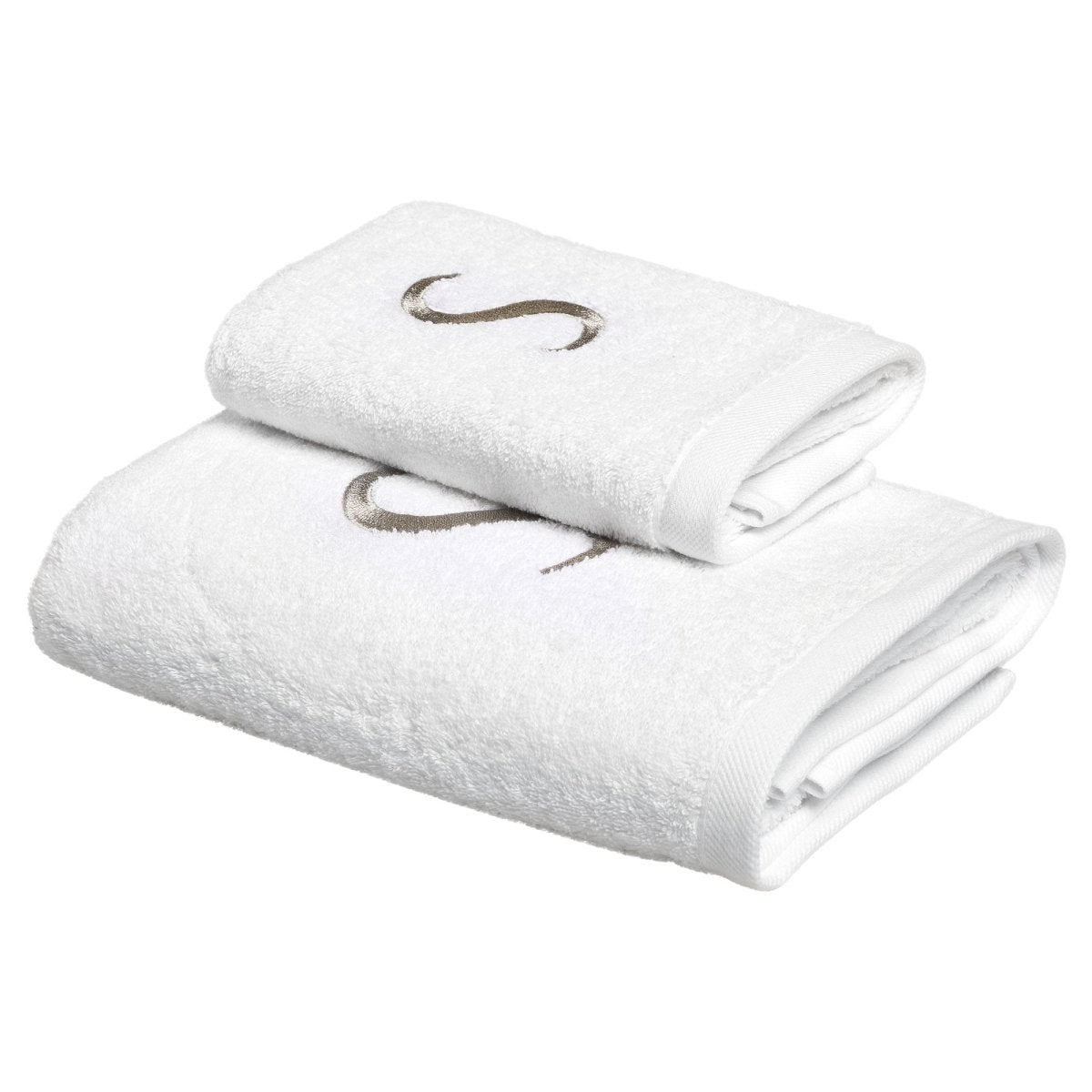 CAPITAL Set Asciugamani in spugna 530gr con ricamo monogram | Domus Zone - DomusZone