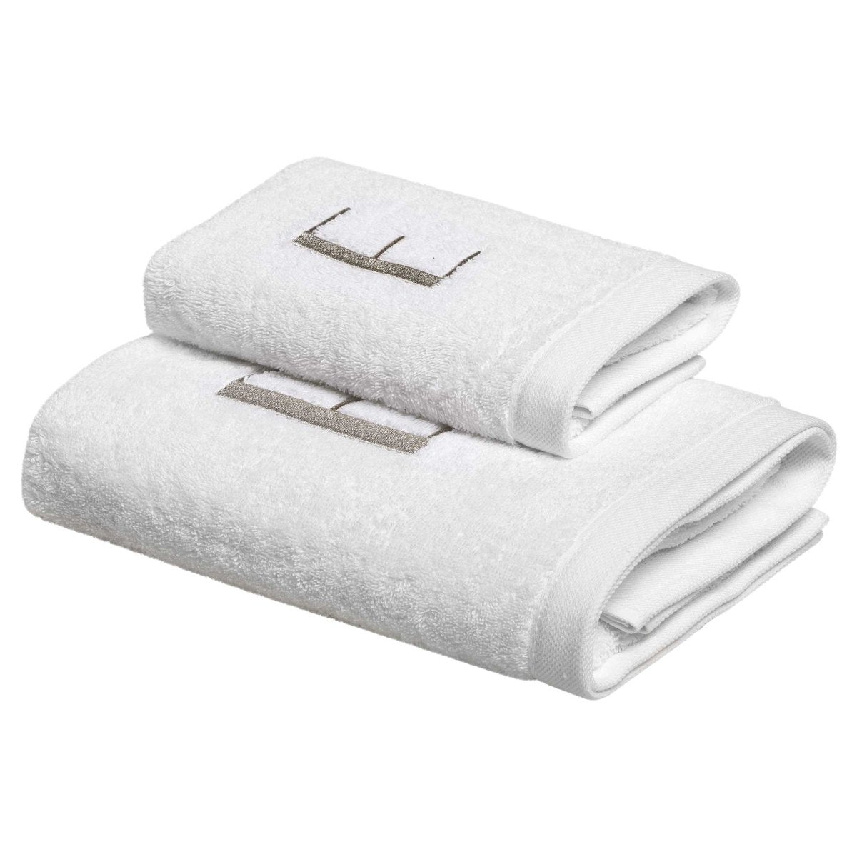 CAPITAL Set Asciugamani in spugna 530gr con ricamo monogram | Domus Zone - DomusZone