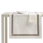 CORTINA Set Runner + Tovaglioli in Puro Lino con balza a contrasto | Domus Zone - DomusZone