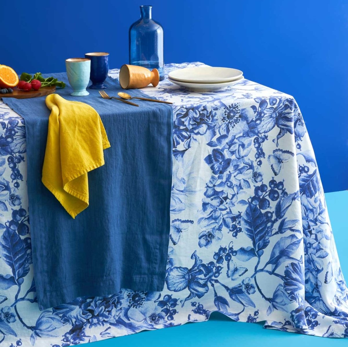 DELIA Tovaglia in Puro Lino 250gr/mq con Stampa Floreale| Domus Zone - DomusZone