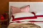 DIAMANTE Completo Letto di cotone 1 piazza e 1/2 con Balza in Raso 300 T.C. | Domus Zone - DomusZone