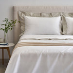DIAMANTE Completo Letto di cotone 1 piazza e 1/2 con Balza in Raso 300 T.C. | Domus Zone - DomusZone