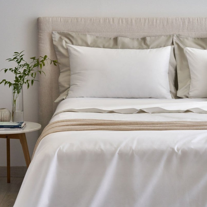 DIAMANTE Completo Letto di cotone 1 piazza e 1/2 con Balza in Raso 300 T.C. | Domus Zone - DomusZone