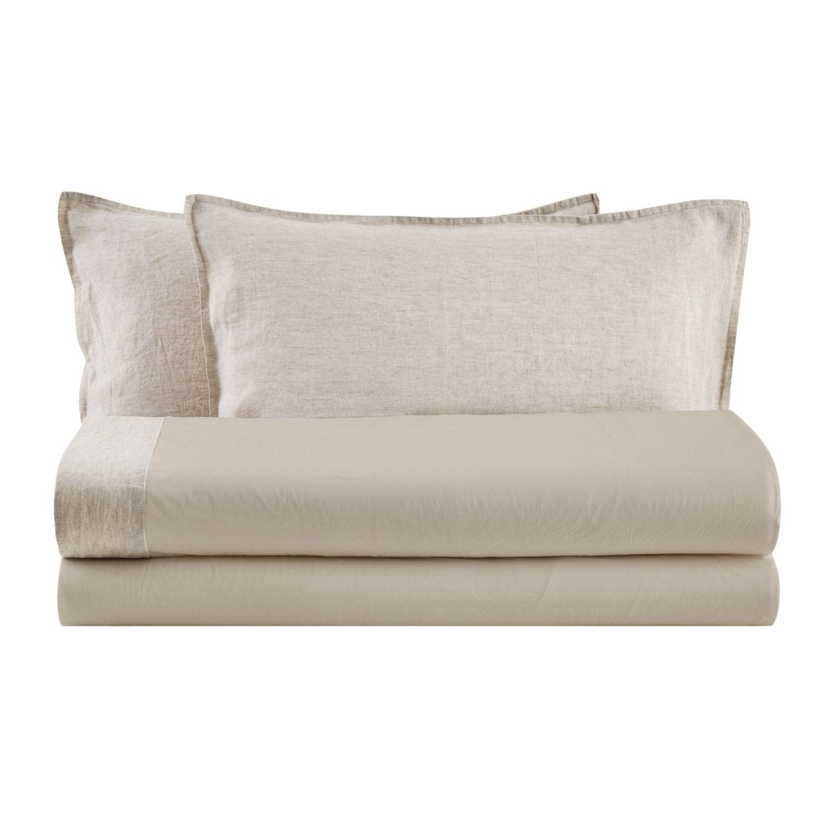 EKO LINO Completo Letto Cotone con Dettagli in Lino | Domus Zone - DomusZone