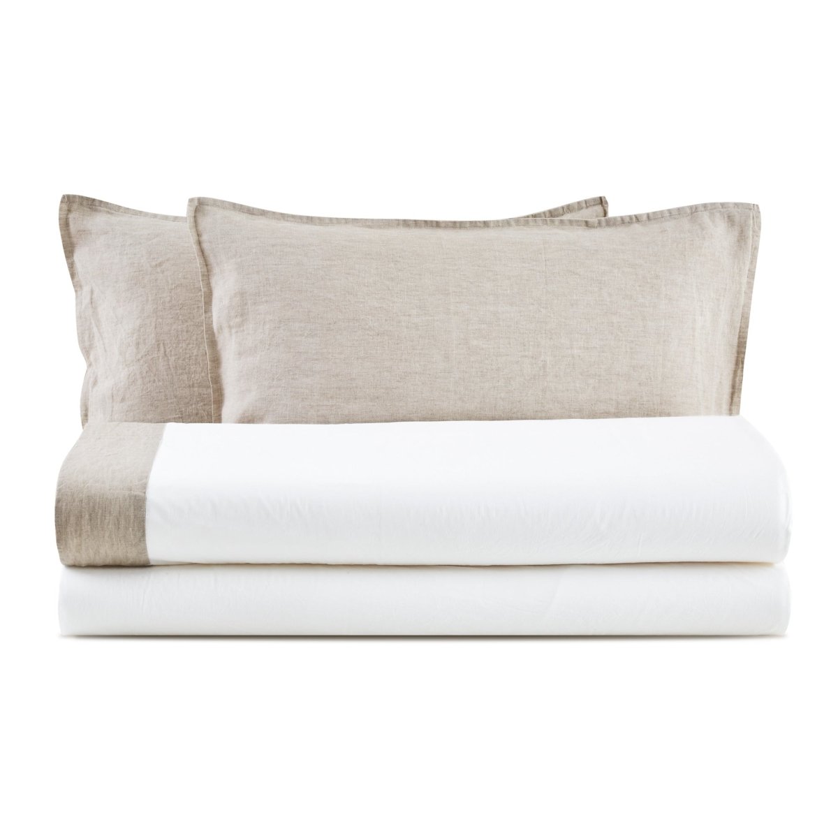 EKO LINO Completo Letto Cotone con Dettagli in Lino | Domus Zone - DomusZone