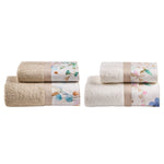 FLORES 2 Set Asciugamani in Spugna 430 e percalle stampato | Domus Zone - DomusZone