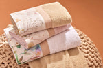 FLORES 2 Set Asciugamani in Spugna 430 e percalle stampato | Domus Zone - DomusZone