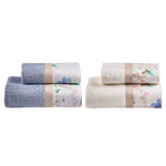 FLORES 2 Set Asciugamani in Spugna 430 e percalle stampato | Domus Zone - DomusZone