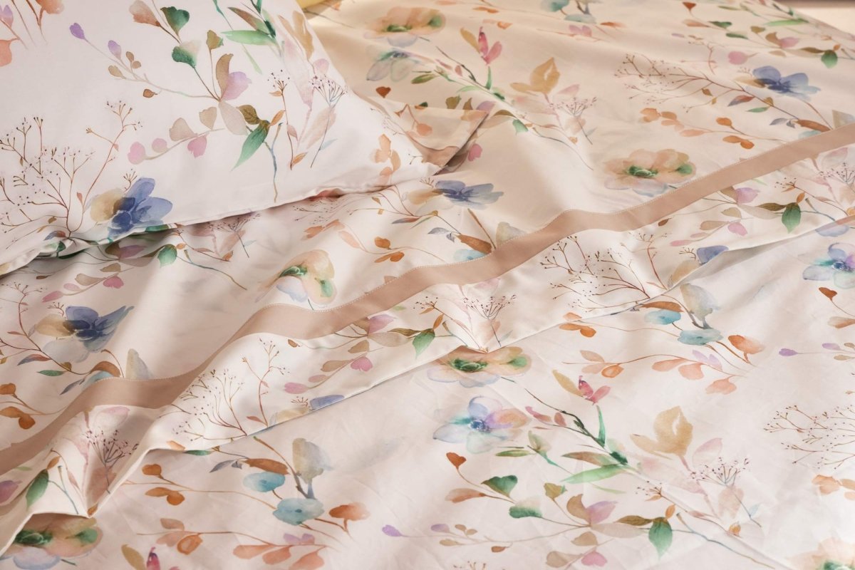 FLORES Completo Letto stampato in Percalle 200 T.C.| Domus Zone - DomusZone