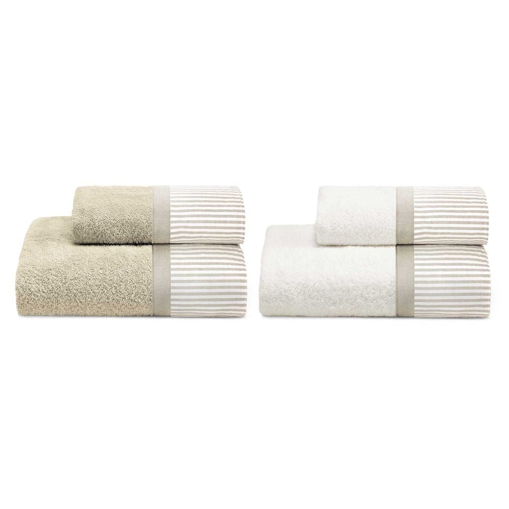 GIAVA 2 Set Asciugamani in Spugna 430 Tinti in Filo | Domus Zone - DomusZone