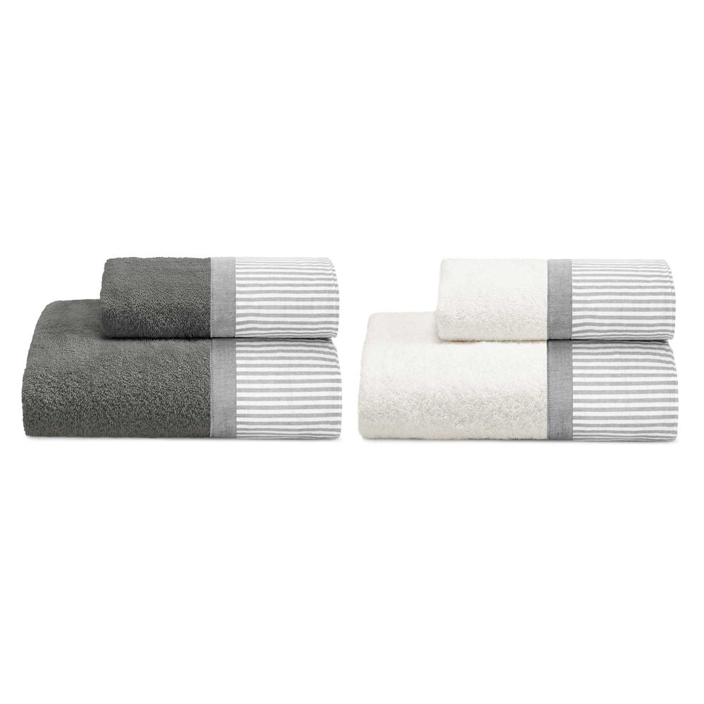 GIAVA 2 Set Asciugamani in Spugna 430 Tinti in Filo | Domus Zone - DomusZone
