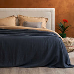 GRAFITE Copriletto in Lino 250gr Tinto in Capo | Domus Zone - DomusZone