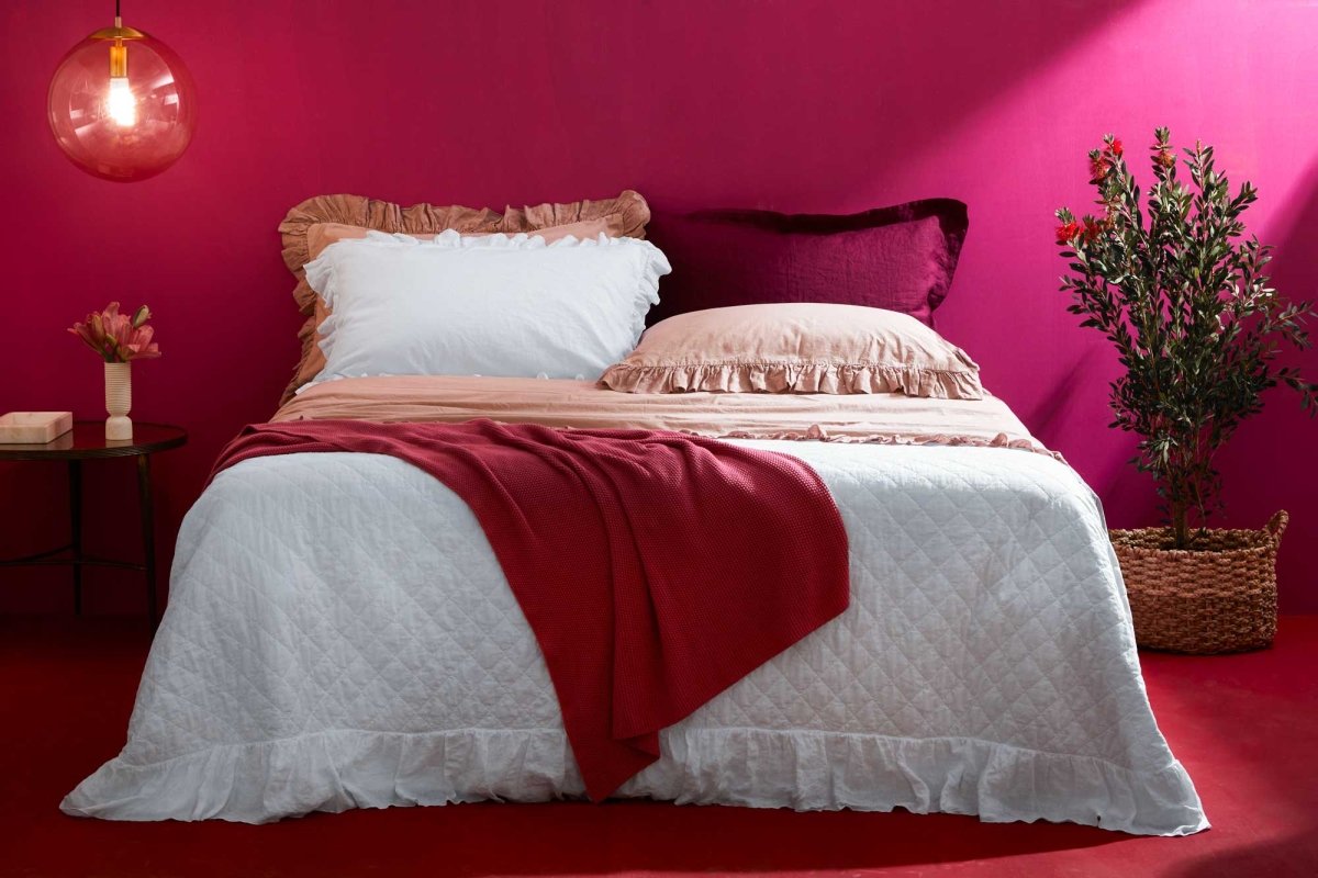 JULIET Quilt 100gr in puro cotone e Rouches in lino tinto in capo | Domus Zone - DomusZone