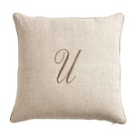 LEONARDO cuscino Arredo in Lino con ricamo Monogram | Domus Zone - DomusZone