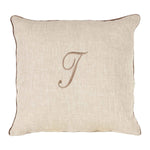 LEONARDO cuscino Arredo in Lino con ricamo Monogram | Domus Zone - DomusZone