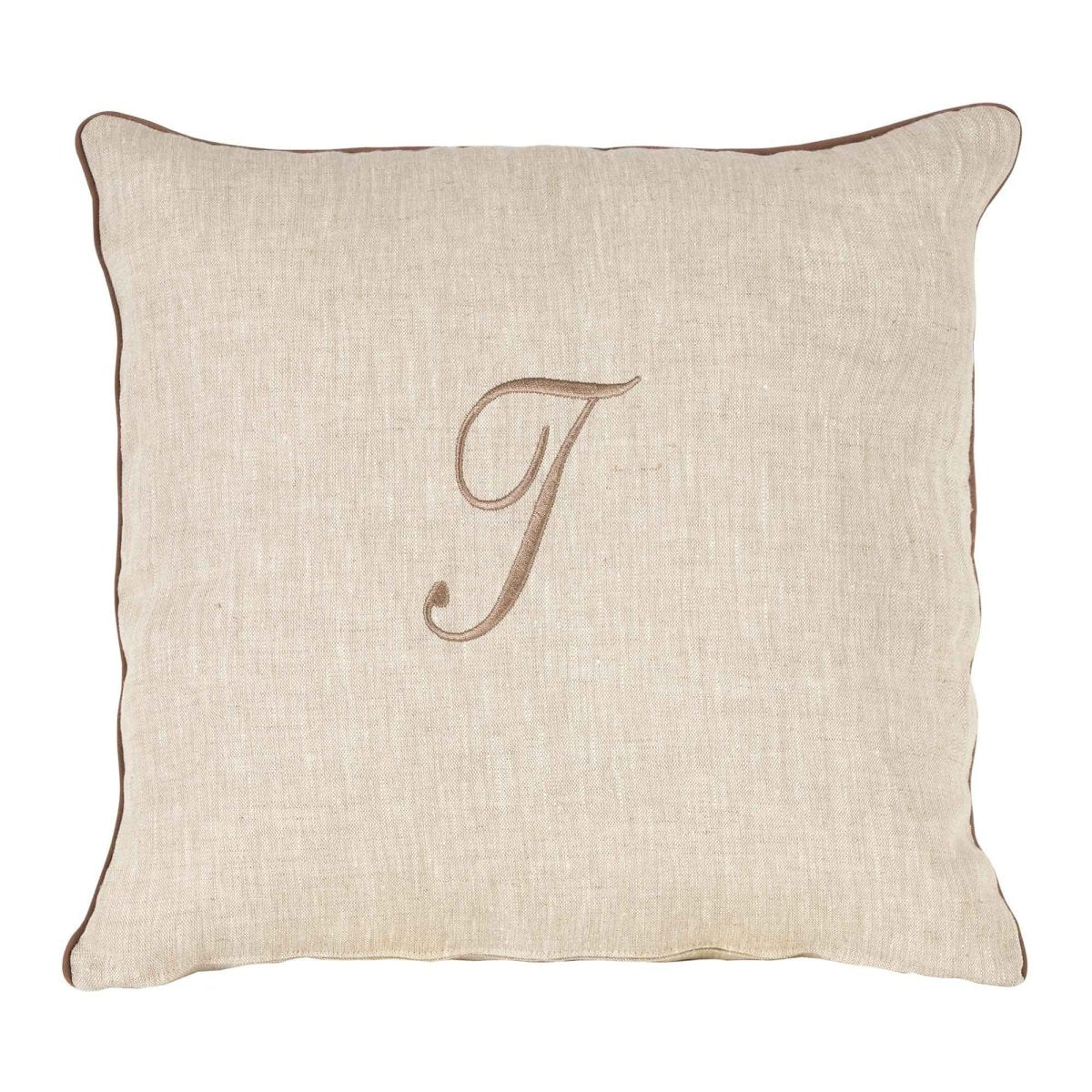LEONARDO cuscino Arredo in Lino con ricamo Monogram | Domus Zone - DomusZone