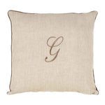 LEONARDO cuscino Arredo in Lino con ricamo Monogram | Domus Zone - DomusZone