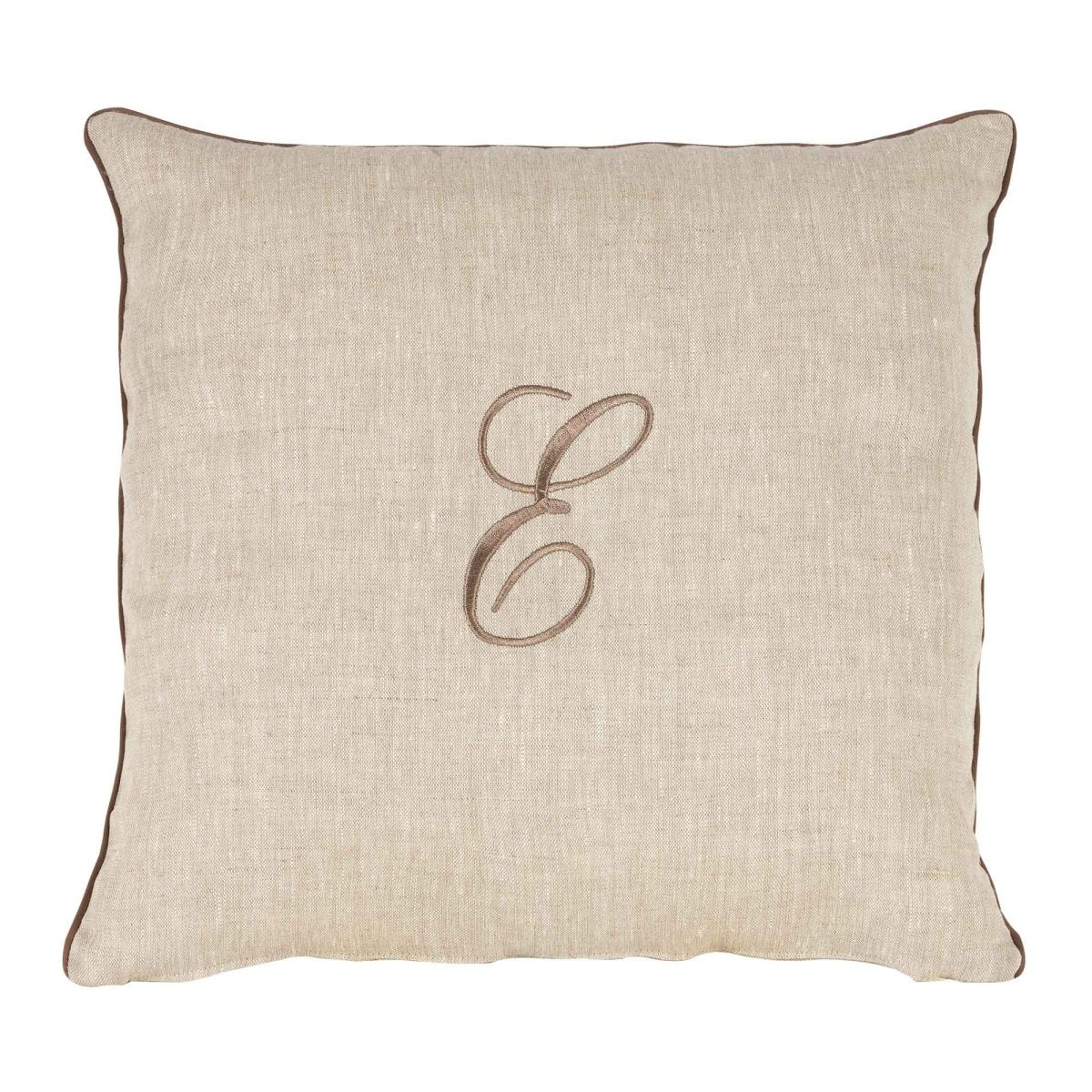 LEONARDO cuscino Arredo in Lino con ricamo Monogram | Domus Zone - DomusZone