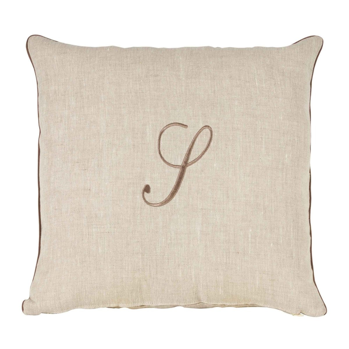 LEONARDO cuscino Arredo in Lino con ricamo Monogram | Domus Zone - DomusZone