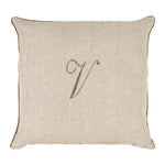 LEONARDO cuscino Arredo in Lino con ricamo Monogram | Domus Zone - DomusZone