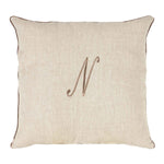 LEONARDO cuscino Arredo in Lino con ricamo Monogram | Domus Zone - DomusZone