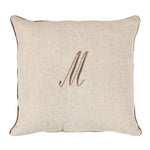 LEONARDO cuscino Arredo in Lino con ricamo Monogram | Domus Zone - DomusZone