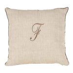 LEONARDO cuscino Arredo in Lino con ricamo Monogram | Domus Zone - DomusZone