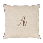 LEONARDO cuscino Arredo in Lino con ricamo Monogram | Domus Zone - DomusZone