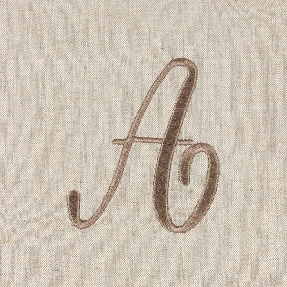 LEONARDO cuscino Arredo in Lino con ricamo Monogram | Domus Zone - DomusZone