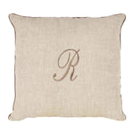 LEONARDO cuscino Arredo in Lino con ricamo Monogram | Domus Zone - DomusZone