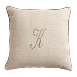 LEONARDO cuscino Arredo in Lino con ricamo Monogram | Domus Zone - DomusZone