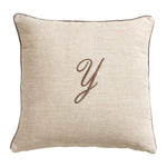 LEONARDO cuscino Arredo in Lino con ricamo Monogram | Domus Zone - DomusZone